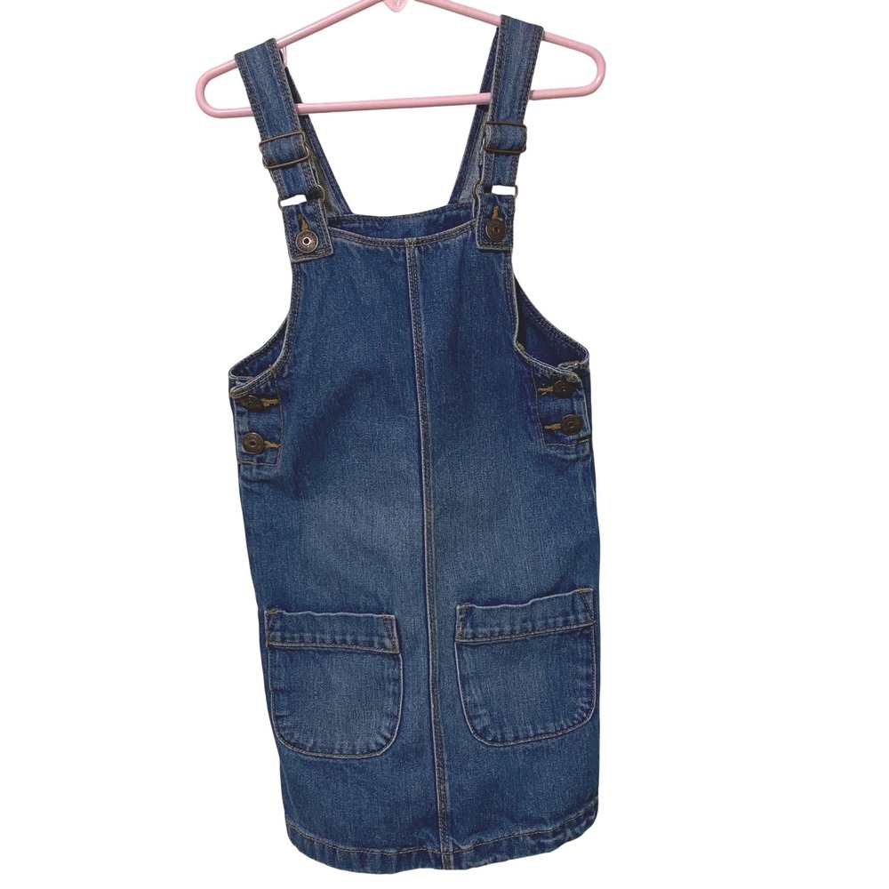 OshKosh B'Gosh 6 Denim Jumper Dress Blue Farm Core Granola Nature Play Clothes